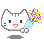 cat with flowers